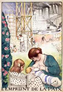 ピースローンパブ。パリc.1918（カラーリトグラフ） 作： Henri Lebasque